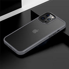 Apple iPhone 12 Pro Max用ハイブリットバンパーケース プラスチック 兼シリコーン カバー N01 アップル グレー