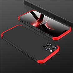 Apple iPhone 12 Pro Max用ハードケース プラスチック 質感もマット 前面と背面 360度 フルカバー M01 アップル レッド・ブラック