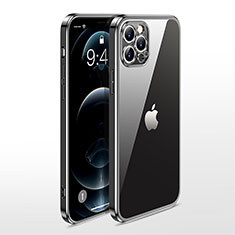 Apple iPhone 12 Pro Max用極薄ソフトケース シリコンケース 耐衝撃 全面保護 クリア透明 N01 アップル ブラック