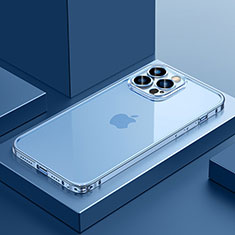 Apple iPhone 12 Pro Max用ケース 高級感 手触り良い メタル兼プラスチック バンパー QC4 アップル ネイビー