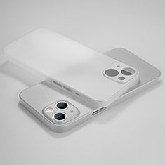 Apple iPhone 13用極薄ケース クリア透明 プラスチック 質感もマットU02 アップル ホワイト