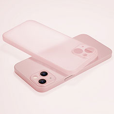 Apple iPhone 13用極薄ケース クリア透明 プラスチック 質感もマットU02 アップル ピンク