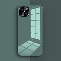 Apple iPhone 13用360度 フルカバー極薄ソフトケース シリコンケース 耐衝撃 全面保護 バンパー G01 アップル グリーン
