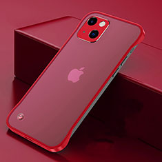 Apple iPhone 13用ハードカバー クリスタル クリア透明 H06 アップル レッド
