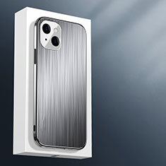 Apple iPhone 13用ケース 高級感 手触り良い アルミメタル 製の金属製 カバー M01 アップル シルバー