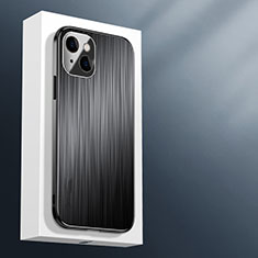 Apple iPhone 13用ケース 高級感 手触り良い アルミメタル 製の金属製 カバー M01 アップル ブラック