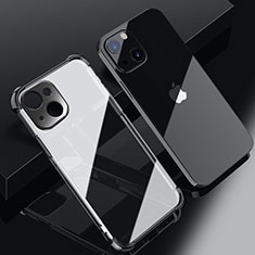 Apple iPhone 13用極薄ソフトケース シリコンケース 耐衝撃 全面保護 クリア透明 H06 アップル ブラック