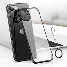 Apple iPhone 13用ハードカバー クリスタル クリア透明 H03 アップル ブラック