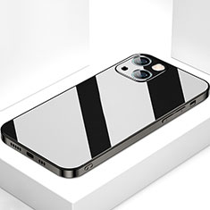 Apple iPhone 13用ハイブリットバンパーケース プラスチック 鏡面 カバー M09 アップル ブラック