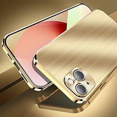 Apple iPhone 13用ケース 高級感 手触り良い アルミメタル 製の金属製 カバー M06 アップル ゴールド