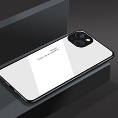 Apple iPhone 13用ハイブリットバンパーケース プラスチック 鏡面 カバー M02 アップル ホワイト