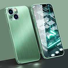 Apple iPhone 13用ケース 高級感 手触り良い アルミメタル 製の金属製 カバー M09 アップル グリーン