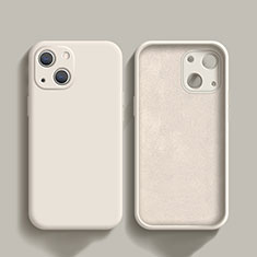 Apple iPhone 13用360度 フルカバー極薄ソフトケース シリコンケース 耐衝撃 全面保護 バンパー S02 アップル ホワイト