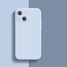 Apple iPhone 13用360度 フルカバー極薄ソフトケース シリコンケース 耐衝撃 全面保護 バンパー S01 アップル ライトブルー