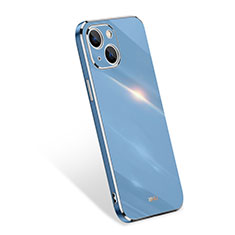 Apple iPhone 13用360度 フルカバー極薄ソフトケース シリコンケース 耐衝撃 全面保護 バンパー S03 アップル ブルー