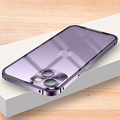 Apple iPhone 13用ケース 高級感 手触り良い メタル兼プラスチック バンパー LK2 アップル パープル