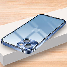 Apple iPhone 13用ケース 高級感 手触り良い メタル兼プラスチック バンパー LK2 アップル ネイビー
