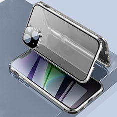 Apple iPhone 13用ケース 高級感 手触り良い アルミメタル 製の金属製 360度 フルカバーバンパー 鏡面 カバー LK3 アップル シルバー