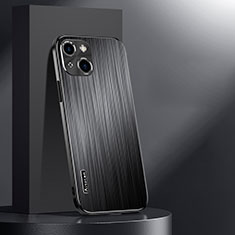 Apple iPhone 13用ケース 高級感 手触り良い アルミメタル 製の金属製 兼シリコン カバー AT1 アップル ブラック