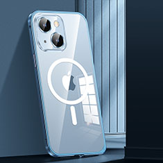 Apple iPhone 13用ケース 高級感 手触り良い メタル兼プラスチック バンパー Mag-Safe 磁気 Magnetic JL1 アップル ネイビー