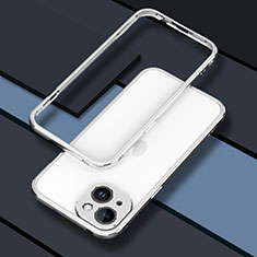 Apple iPhone 13用ケース 高級感 手触り良い アルミメタル 製の金属製 バンパー カバー JZ1 アップル シルバー