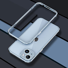 Apple iPhone 13用ケース 高級感 手触り良い アルミメタル 製の金属製 バンパー カバー JZ1 アップル ブルー