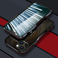 Apple iPhone 13用ケース 高級感 手触り良い アルミメタル 製の金属製 バンパー カバー LF1 アップル レッド・ブラック