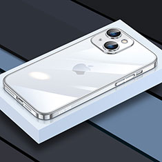 Apple iPhone 13用極薄ソフトケース シリコンケース 耐衝撃 全面保護 クリア透明 LD4 アップル シルバー
