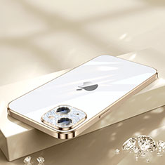 Apple iPhone 13用極薄ソフトケース シリコンケース 耐衝撃 全面保護 クリア透明 Bling-Bling LD2 アップル ゴールド