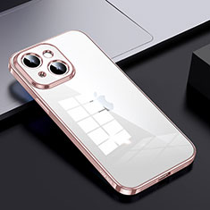 Apple iPhone 13用ハイブリットバンパーケース クリア透明 プラスチック カバー LD2 アップル ローズゴールド