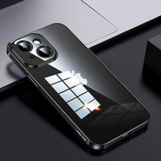 Apple iPhone 13用ハイブリットバンパーケース クリア透明 プラスチック カバー LD2 アップル ブラック
