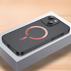 Apple iPhone 13用ハードケース プラスチック 質感もマット カバー Mag-Safe 磁気 Magnetic QC1 アップル ブラック