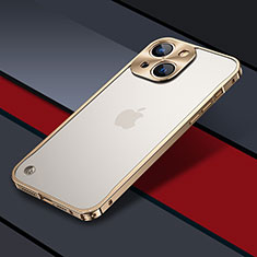 Apple iPhone 13用ケース 高級感 手触り良い メタル兼プラスチック バンパー QC1 アップル ゴールド