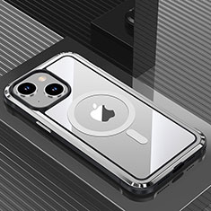 Apple iPhone 13用ケース 高級感 手触り良い アルミメタル 製の金属製 兼シリコン カバー Mag-Safe 磁気 Magnetic QC1 アップル シルバー
