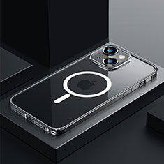 Apple iPhone 13用ケース 高級感 手触り良い メタル兼プラスチック バンパー Mag-Safe 磁気 Magnetic QC3 アップル ブラック