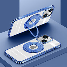 Apple iPhone 13用極薄ソフトケース シリコンケース 耐衝撃 全面保護 クリア透明 カバー Mag-Safe 磁気 Magnetic AC1 アップル ネイビー