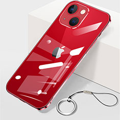 Apple iPhone 13 Mini用ハードカバー クリスタル クリア透明 H09 アップル レッド