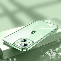 Apple iPhone 13 Mini用極薄ソフトケース シリコンケース 耐衝撃 全面保護 クリア透明 H02 アップル グリーン