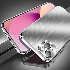 Apple iPhone 13 Mini用ケース 高級感 手触り良い アルミメタル 製の金属製 カバー M06 アップル シルバー