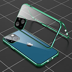 Apple iPhone 13 Mini用ケース 高級感 手触り良い アルミメタル 製の金属製 360度 フルカバーバンパー 鏡面 カバー M04 アップル グリーン