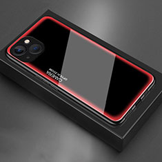 Apple iPhone 13 Mini用ハイブリットバンパーケース プラスチック 鏡面 カバー アップル ピンク