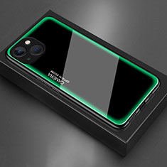Apple iPhone 13 Mini用ハイブリットバンパーケース プラスチック 鏡面 カバー アップル グリーン