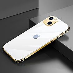 Apple iPhone 13 Mini用ケース 高級感 手触り良い アルミメタル 製の金属製 バンパー カバー A06 アップル ゴールド