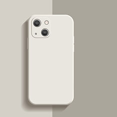 Apple iPhone 13 Mini用360度 フルカバー極薄ソフトケース シリコンケース 耐衝撃 全面保護 バンパー S01 アップル ホワイト