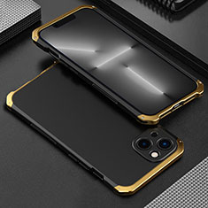 Apple iPhone 13 Mini用360度 フルカバー ケース 高級感 手触り良い アルミメタル 製の金属製 アップル ゴールド・ブラック
