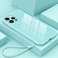 Apple iPhone 13 Pro用ハイブリットバンパーケース プラスチック 鏡面 カバー M09 アップル ブルー