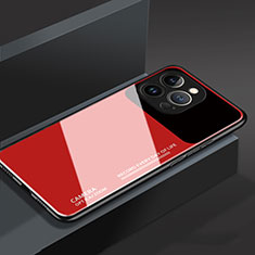 Apple iPhone 13 Pro用ハイブリットバンパーケース プラスチック 鏡面 カバー M03 アップル レッド