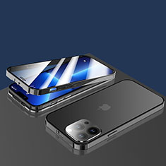 Apple iPhone 13 Pro用ケース 高級感 手触り良い アルミメタル 製の金属製 360度 フルカバーバンパー 鏡面 カバー M10 アップル ブラック