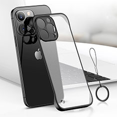 Apple iPhone 13 Pro用ハードカバー クリスタル クリア透明 H03 アップル ブラック