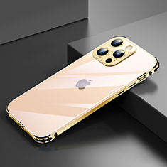 Apple iPhone 13 Pro用ケース 高級感 手触り良い アルミメタル 製の金属製 バンパー カバー A06 アップル ゴールド